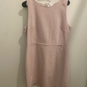 NWT Loft pink boule dress with fringe bottom